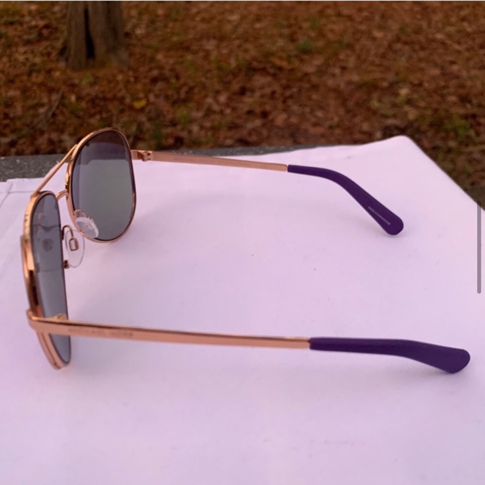 ☀️NEW Michael Kors Violet Mirrored AVIATOR sunglasses for Women rose gold - Picture 4 of 7